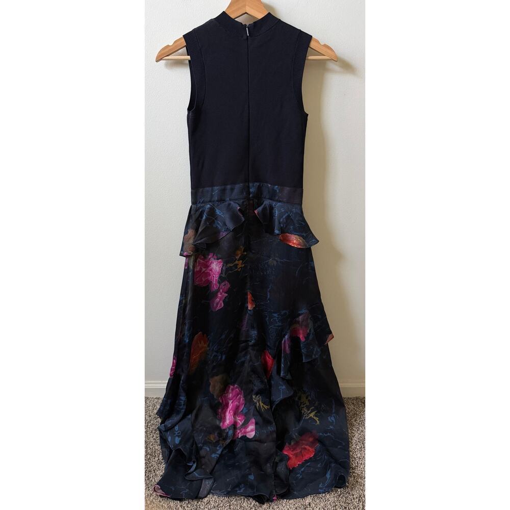 Ted Baker Rowana mixed media midi dress women's size 0 - Picture 5 of 6